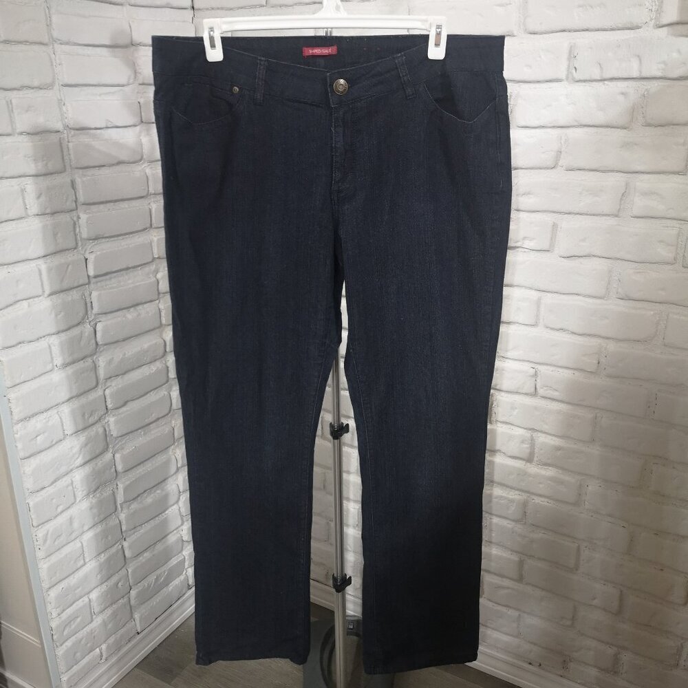 Additional Elle Shaped Ladies Size 18 Dark Wash Zipper & Button Closure Jeans